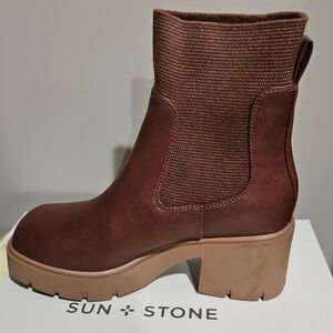 Sun + Stone Women's Rich Brown Heeled Boots